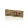 Luxury Wood Pendrive 32 GB with HEARTS symbol.